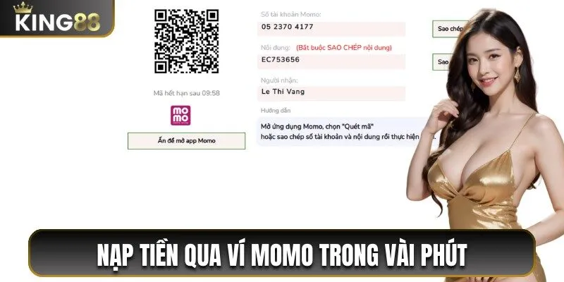 Phương thức nạp tiền qua ví Momo trong vài phút